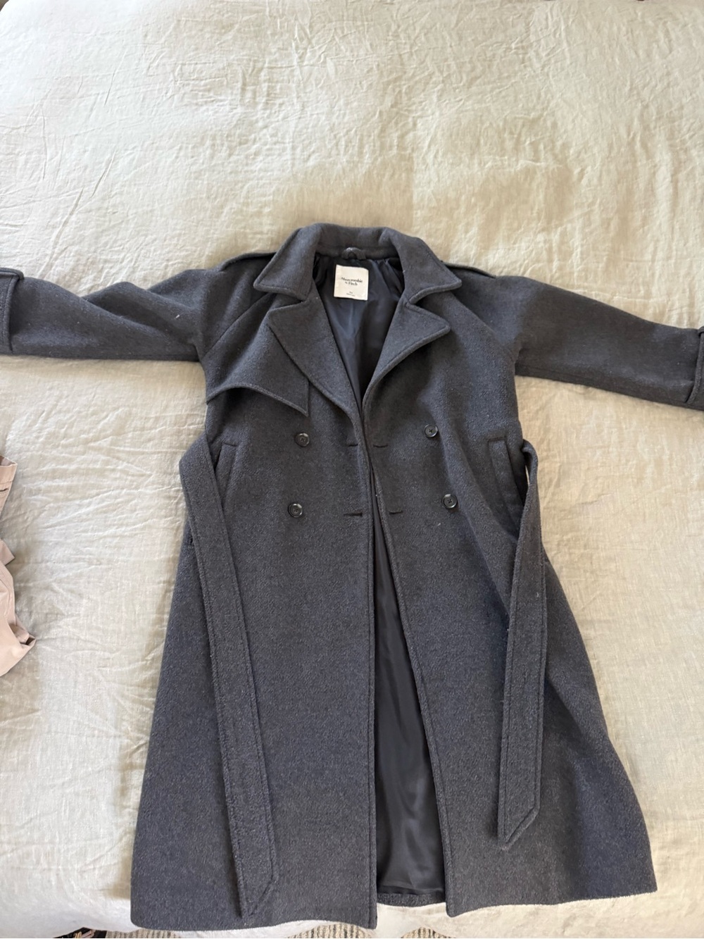 Abercrombie Grey Trench Coat Size XS